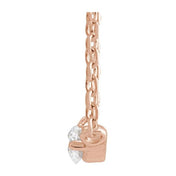 14K Rose 1/10 CTW Natural Diamond Graduated 16" Necklace