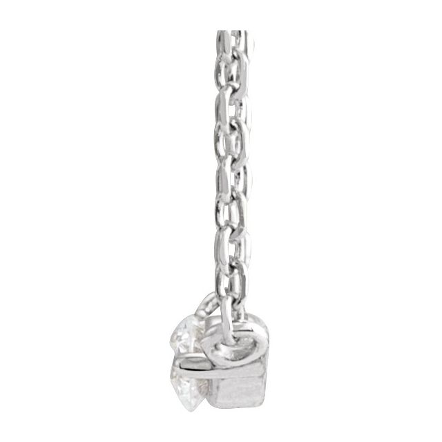 14K White 1/10 CTW Natural Diamond Graduated 16" Necklace