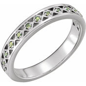 Sterling Silver Natural Peridot Stackable Ring