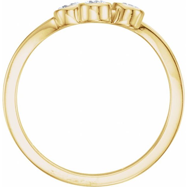 14K Yellow 1/3 CTW Natural Diamond Three-Stone Ring
