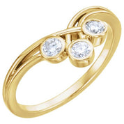 14K Yellow 1/3 CTW Natural Diamond Three-Stone Ring