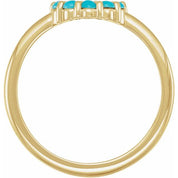 14K Yellow Natural Turquoise Cabochon Halo-Style Ring