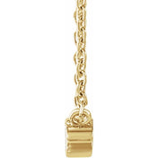 14K Yellow .015 CT Natural Diamond Solitaire 16-18" Necklace