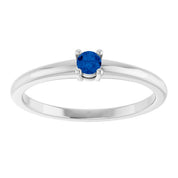 Sterling Silver Natural Blue Sapphire Ring