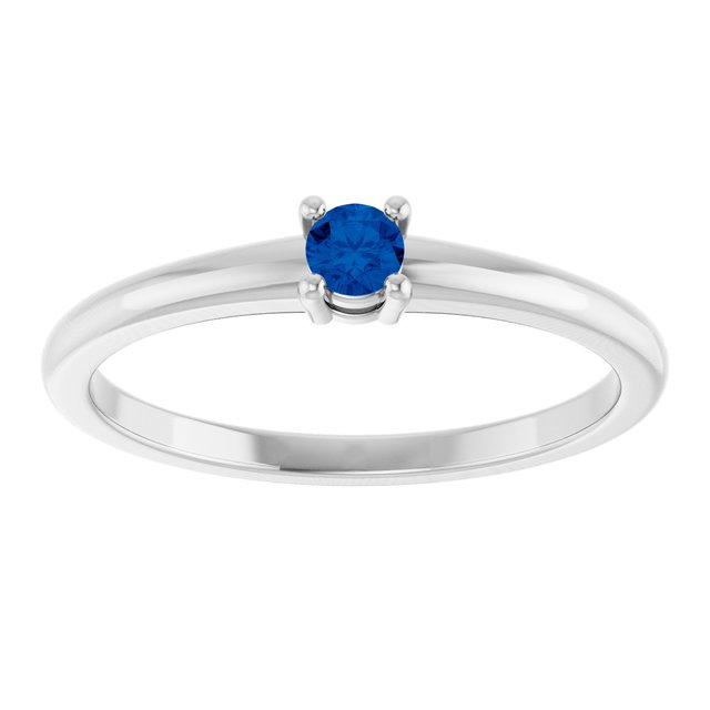 Sterling Silver Natural Blue Sapphire Ring