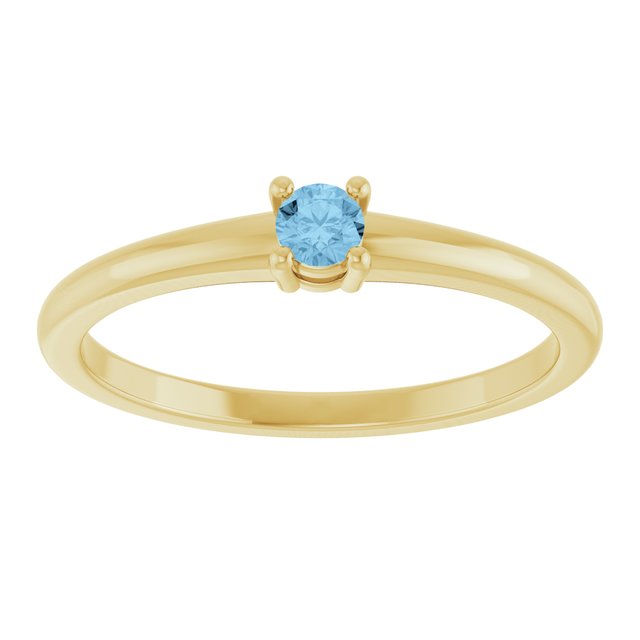 14K Yellow Natural Sky Blue Topaz Ring