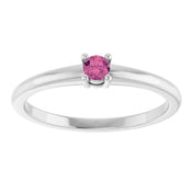 Platinum Natural Pink Tourmaline Ring