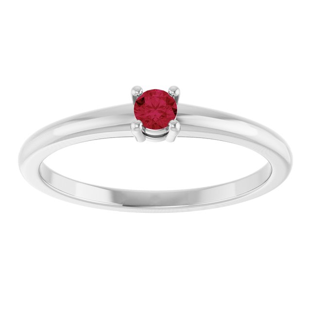 Sterling Silver Natural Ruby Ring