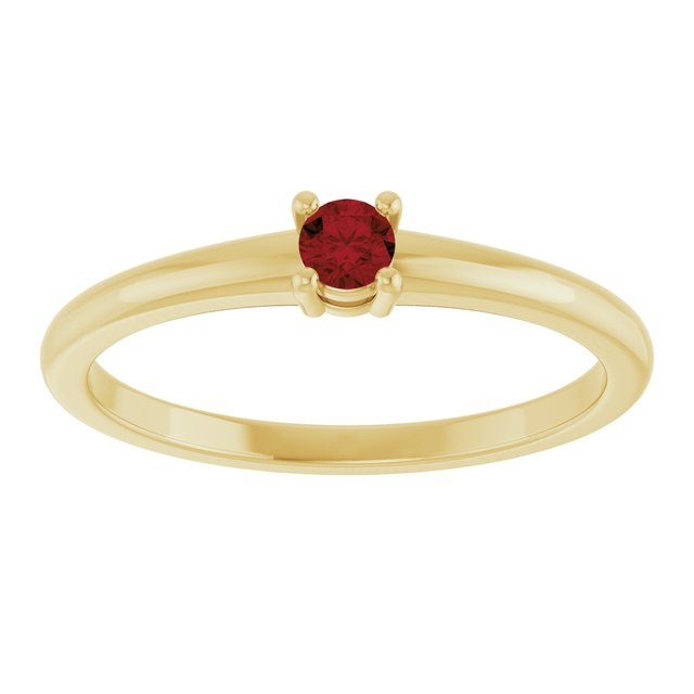 14K Yellow Natural Garnet Mozambique Ring
