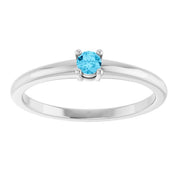 Platinum Natural Aquamarine Ring