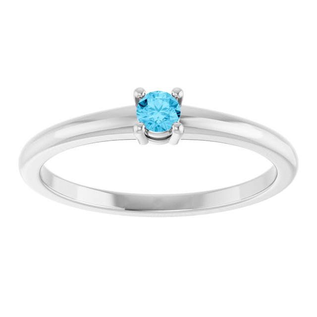 Platinum Natural Aquamarine Ring