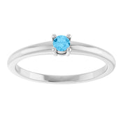 Sterling Silver Natural Swiss Blue Topaz Ring