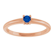 14K Rose Natural Blue Sapphire Ring