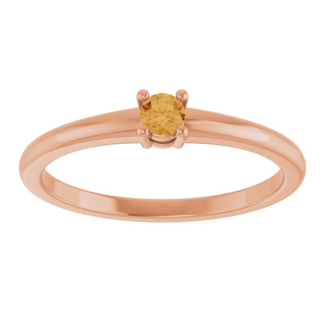 14K Rose Natural Citrine Ring