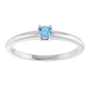 Platinum Natural Sky Blue Topaz Ring