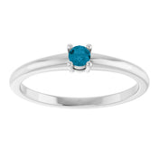 Platinum Natural London Blue Topaz Ring