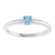 Sterling Silver Natural Sky Blue Topaz Ring