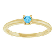 14K Yellow Natural Swiss Blue Topaz Ring