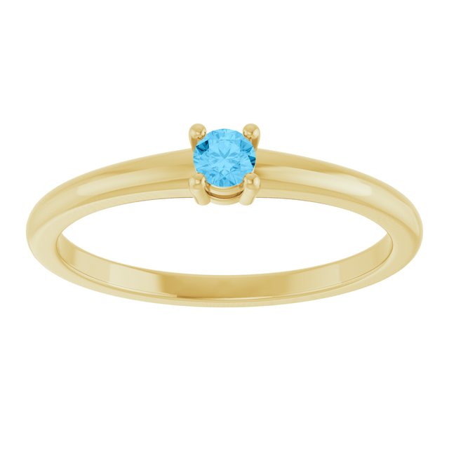 14K Yellow Natural Swiss Blue Topaz Ring