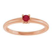 14K Rose Natural Ruby Ring