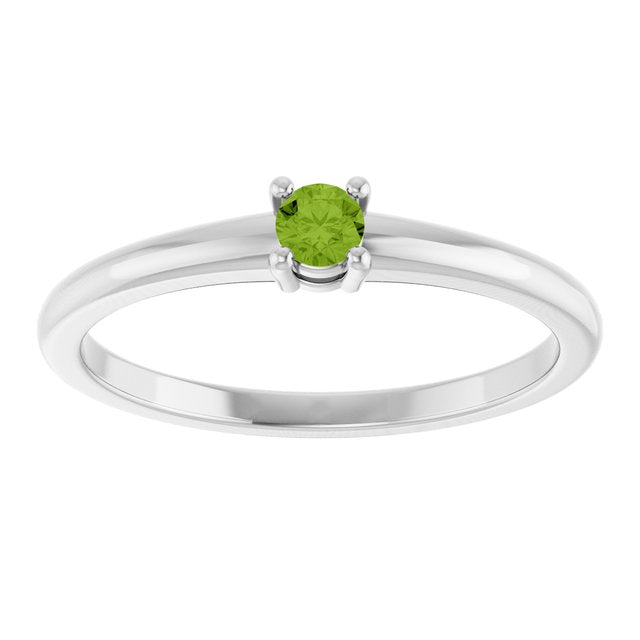 Sterling Silver Natural Peridot Ring