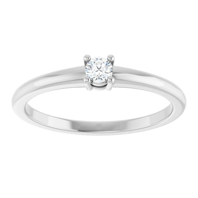 Sterling Silver Natural White Sapphire Ring