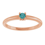 14K Rose Lab-Grown Alexandrite Ring