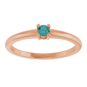 14K Rose Lab-Grown Alexandrite Ring