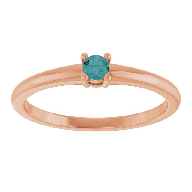 14K Rose Lab-Grown Alexandrite Ring