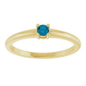 14K Yellow Natural London Blue Topaz Ring