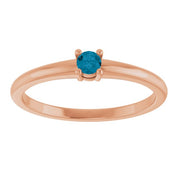 14K Rose Natural London Blue Topaz Ring