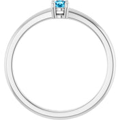 Sterling Silver Natural Aquamarine Ring