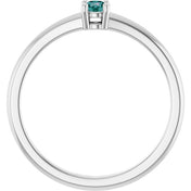 Platinum Lab-Grown Alexandrite Ring