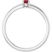 Sterling Silver Natural Ruby Ring