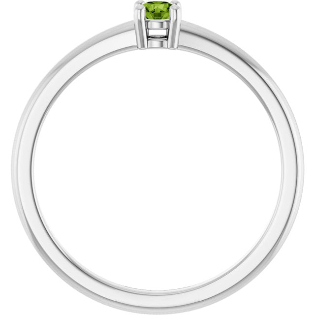 Sterling Silver Natural Peridot Ring
