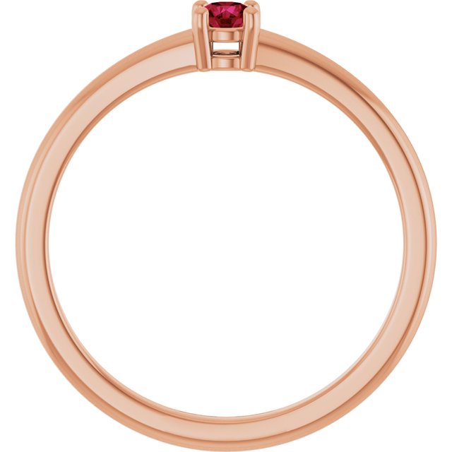 14K Rose Natural Ruby Ring