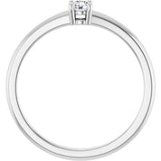 Sterling Silver Natural White Sapphire Ring
