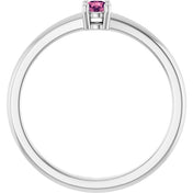 Platinum Natural Pink Tourmaline Ring