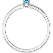 Platinum Natural Aquamarine Ring