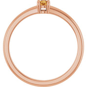 14K Rose Natural Citrine Ring