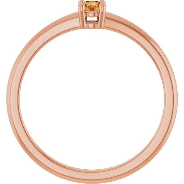 14K Rose Natural Citrine Ring