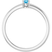 Platinum Natural Swiss Blue Topaz Ring
