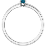Sterling Silver Natural London Blue Topaz Ring