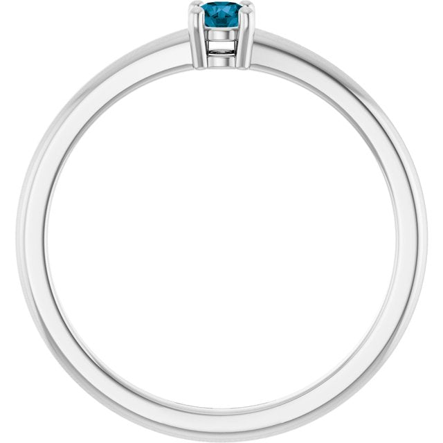 Sterling Silver Natural London Blue Topaz Ring