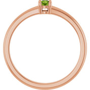 14K Rose Natural Peridot Ring
