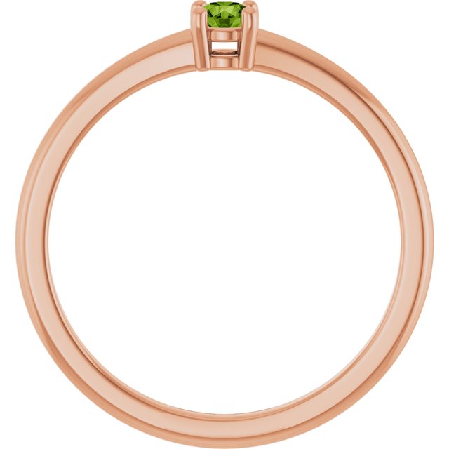 14K Rose Natural Peridot Ring