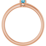 14K Rose Natural Aquamarine Ring