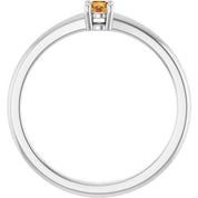 Platinum Natural Citrine Ring