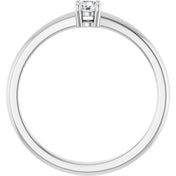 Platinum Natural White Sapphire Ring