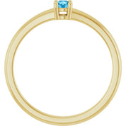 14K Yellow Natural Swiss Blue Topaz Ring